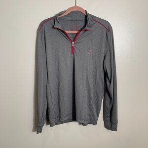 Johnnie-O Shirt Mens Size Medium Quarter Zip Performance Gray Purple